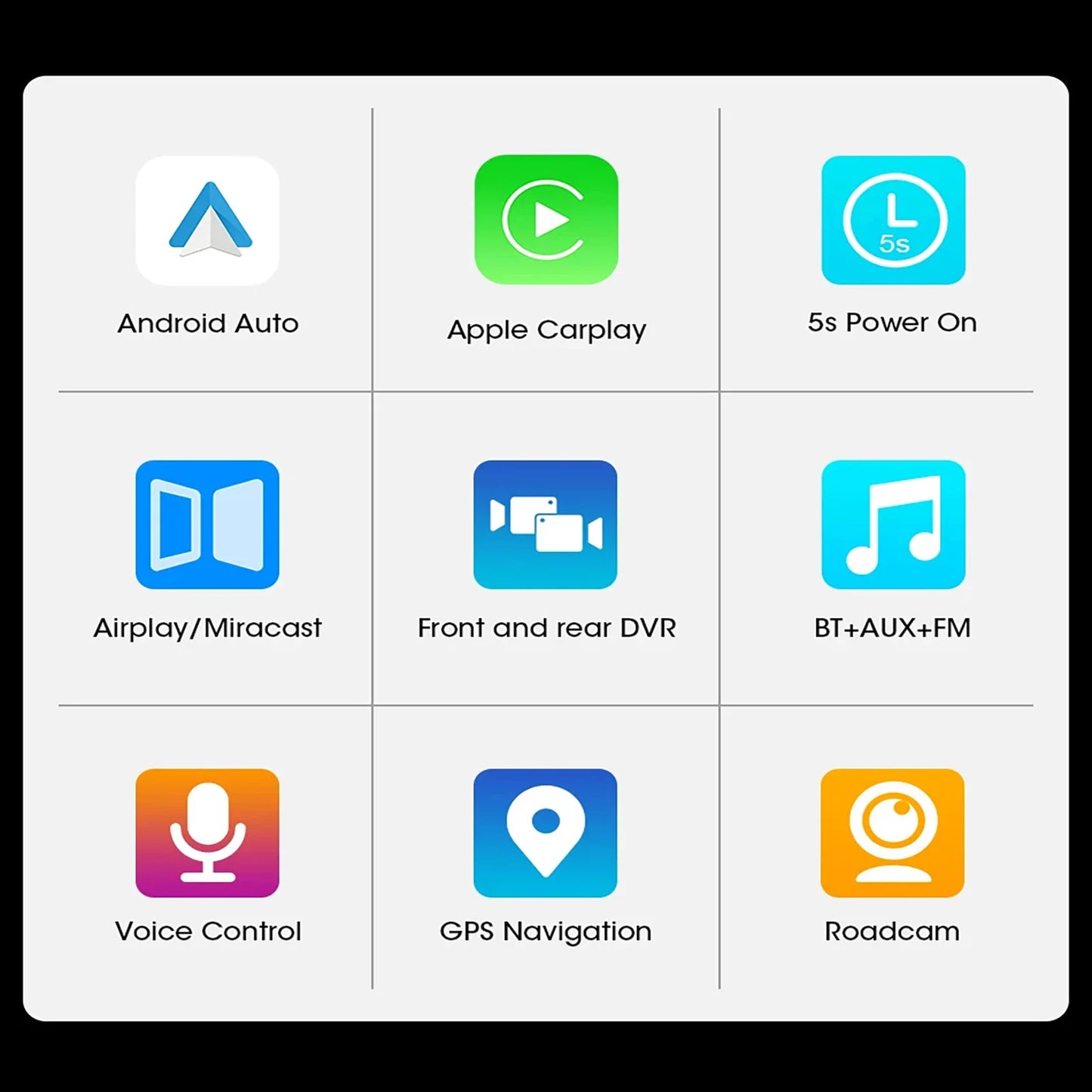 Pionray 10.26 inch Portable 4K Car DVR Wireless Carplay