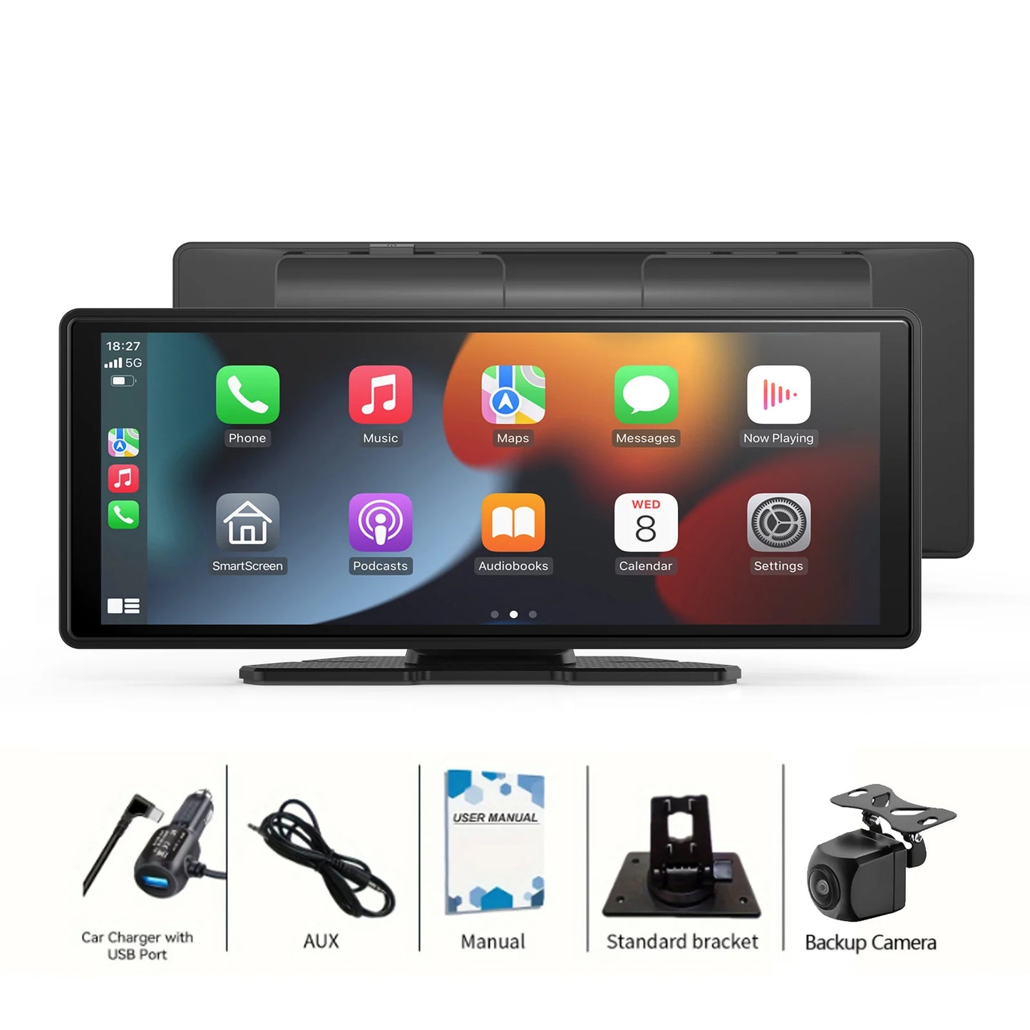 Pionray 10.26 inch Portable 4K Car DVR Wireless Carplay