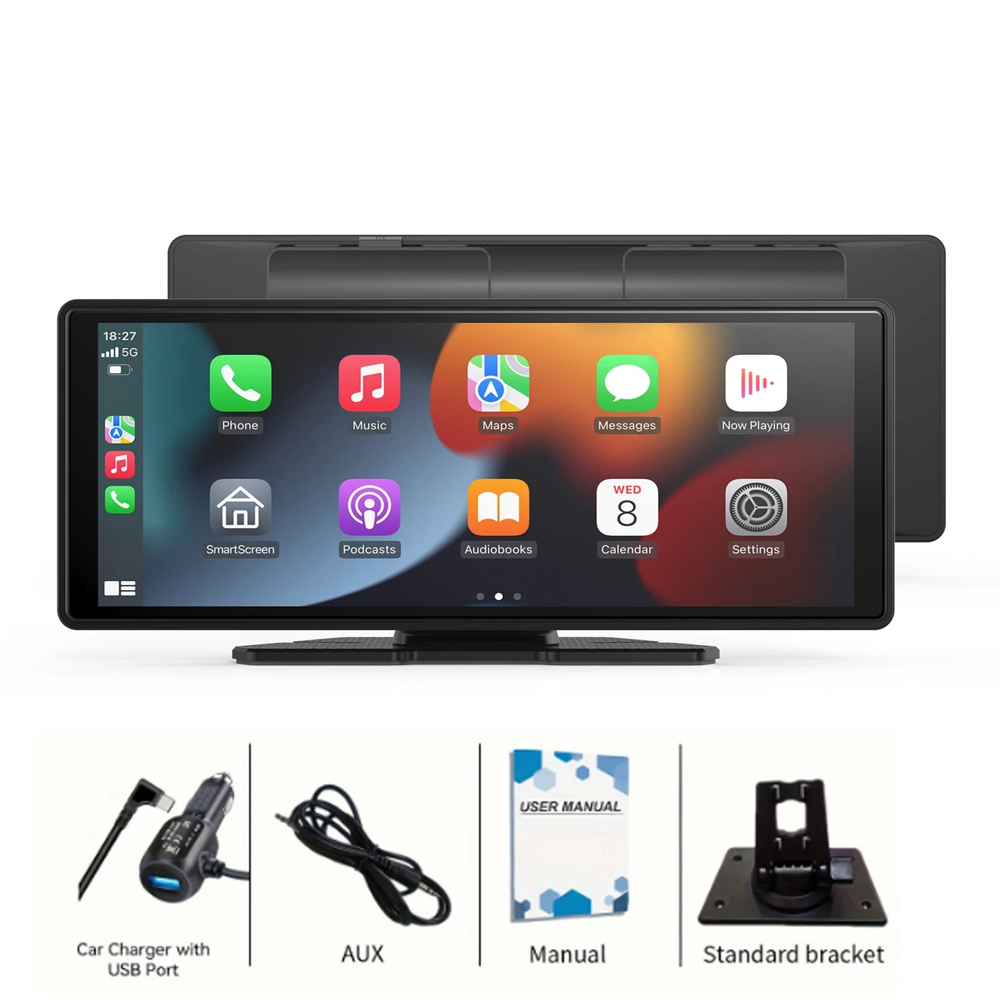 Pionray 10.26 inch Portable 4K Car DVR Wireless Carplay